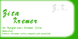 zita kremer business card